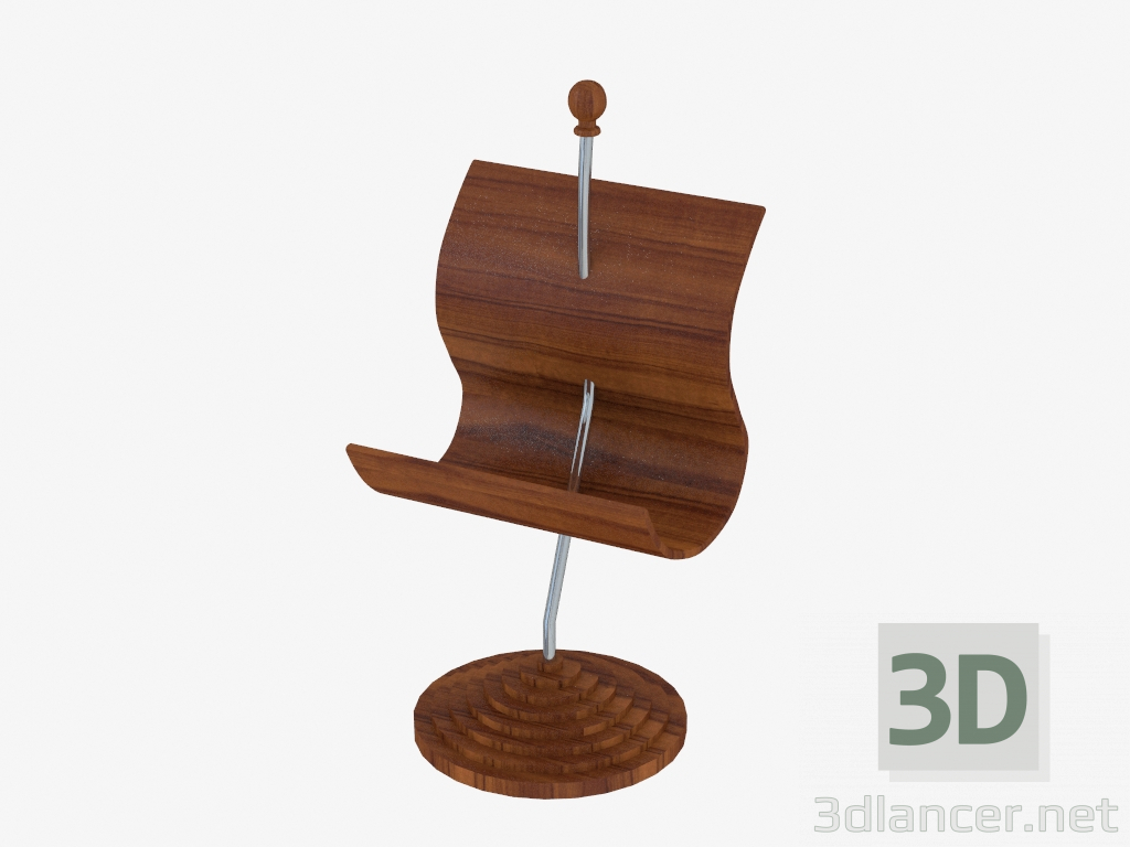 modèle 3D porte-revues en bois sur la jambe (art. 3605 JSL) - preview