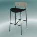 3d model Bar stool Pavilion (AV10, H 95cm, 50x52cm, Lacquered oak, Leather - Black Silk) - preview