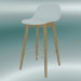 3d model Bar chair with wooden base and back Fiber (H 65 cm, Oak, White) - preview