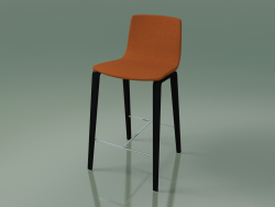 Bar sandalyesi 5902 (4 ahşap ayak, döşemeli, siyah huş ağacı)