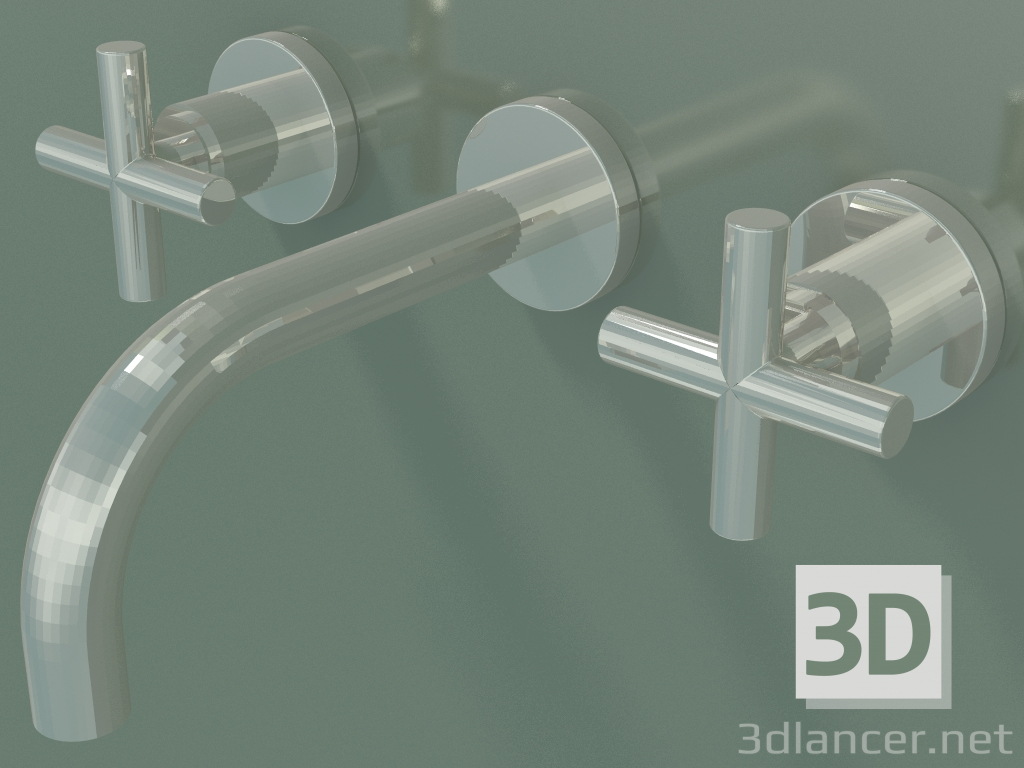 modello 3D Miscelatore lavabo a parete senza scarico (36707892-080010) - anteprima