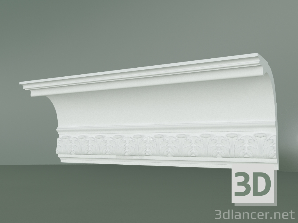 modèle 3D Corniche en plâtre avec ornement KV011 - preview