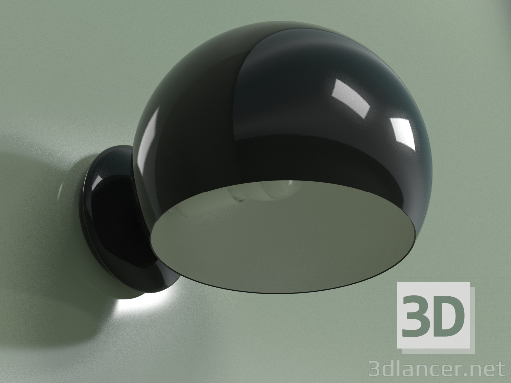 3d model Aplique de pared Esfera diámetro 20 (negro) - vista previa