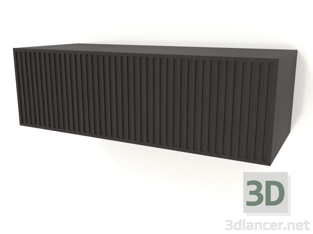 Modelo 3d Prateleira suspensa ST 06 (1 porta ondulada, 800x315x250, madeira castanho escuro) - preview