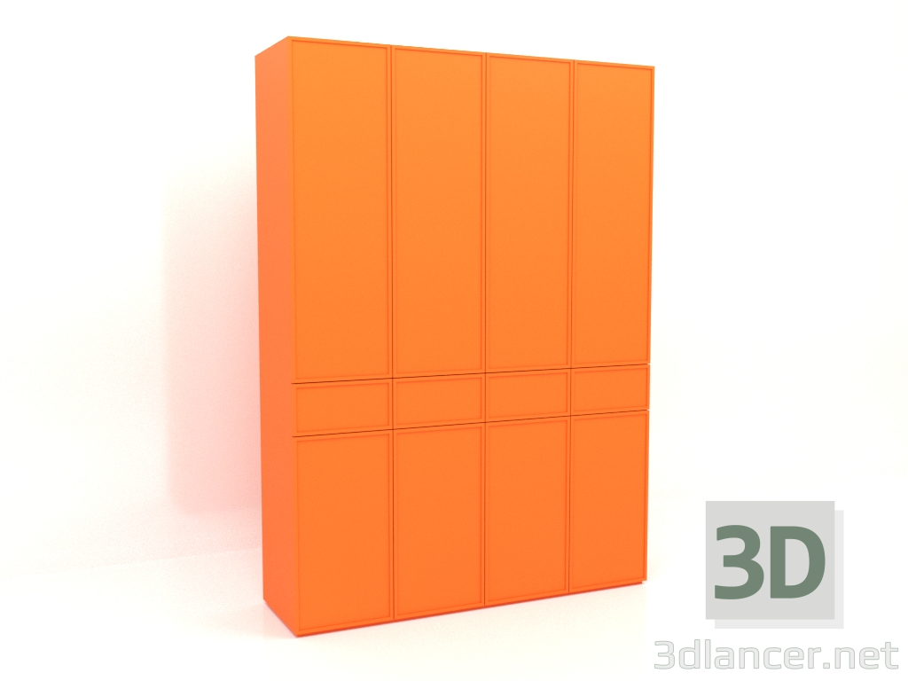 3d model Armario MW 03 pintura (2000x580x2800, naranja brillante luminoso) - vista previa