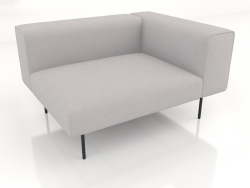 1-seater sofa module with an armrest on the right