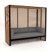 3d model Al Fresco sofa with an aluminum frame made of artificial wood (Black) - preview