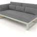 3d model Modular sofa, section 1 left, high back (Cement gray) - preview