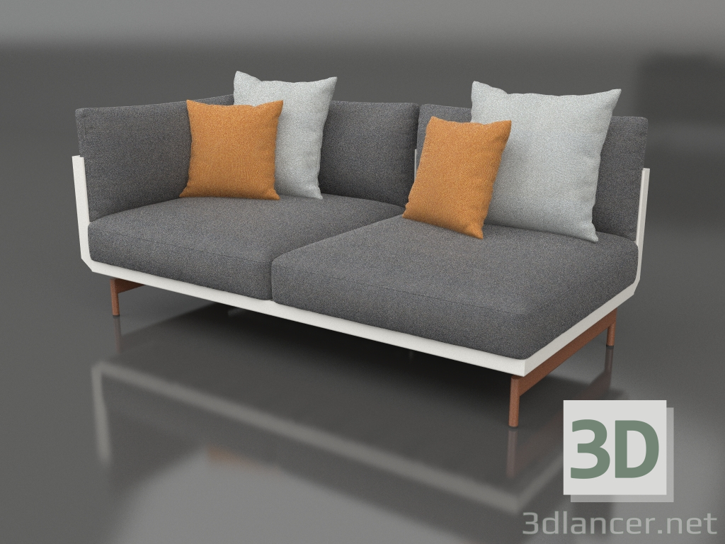modello 3D Modulo divano, sezione 1 sinistra (Grigio agata) - anteprima