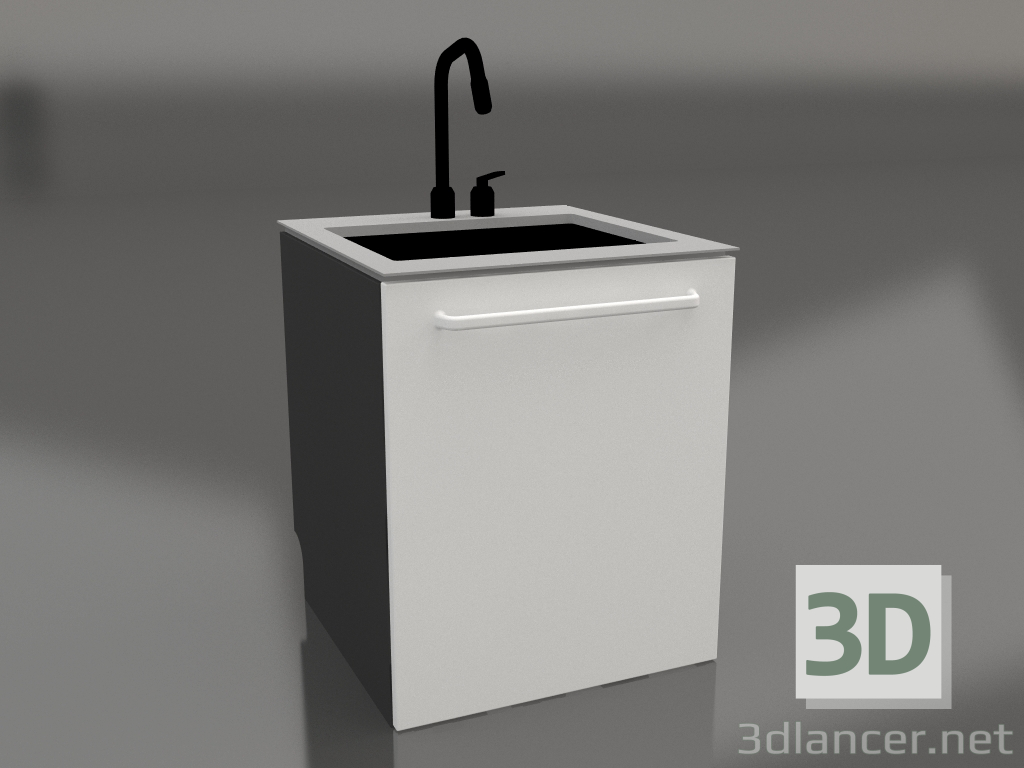 3 डी मॉडल सिंक 60 सेमी (सफ़ेद) - पूर्वावलोकन
