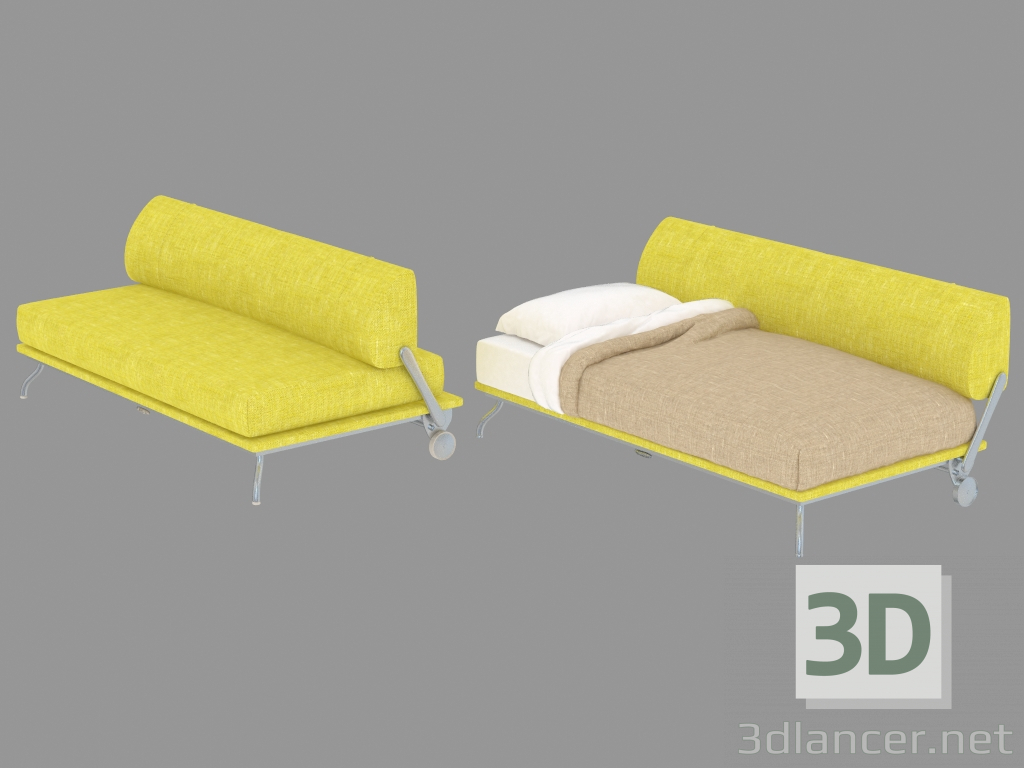 3D Modell Sofa-Transformator mit abnehmbarer Polsterung Single - Vorschau