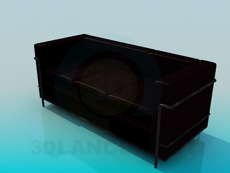 modelo 3D Marrón oscuro de sofá - escuchar modelo 3D Marrón oscuro de sofá - escuchar