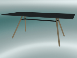Table MART (9820-01 (100x200cm), H 73cm, noir HPL, frêne naturel d’aluminium plaqué)