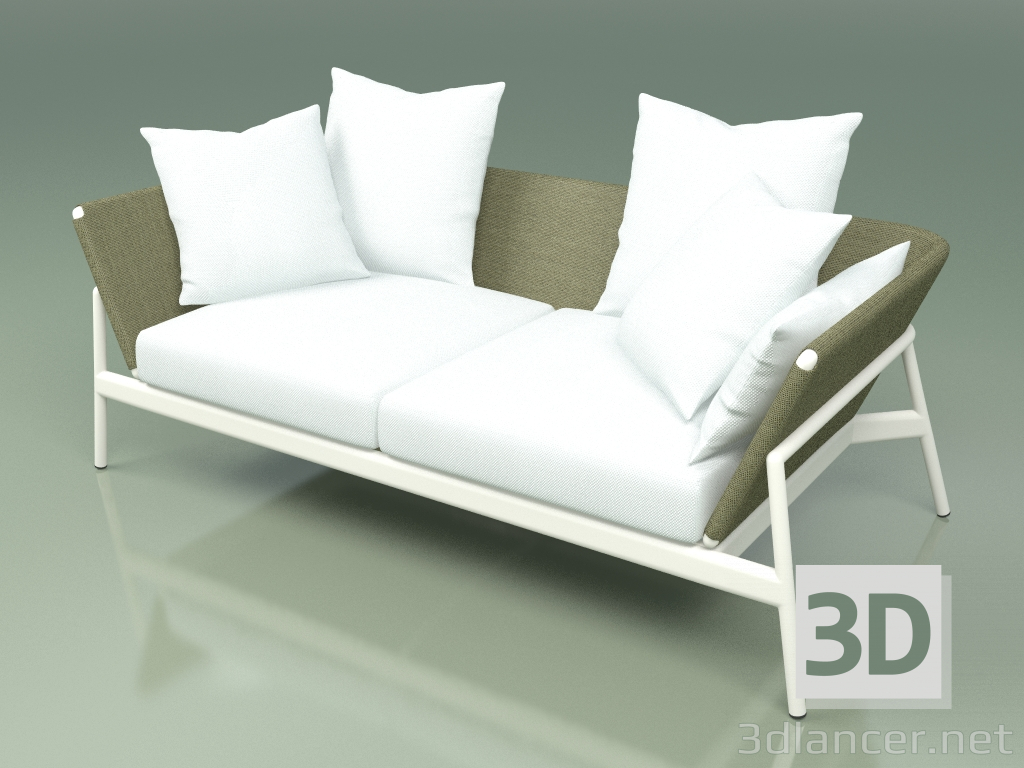 3D Modell Sofa 002 (Metallmilch, Batyline-Olive) - Vorschau