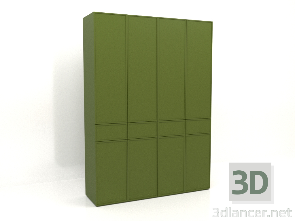3D Modell Kleiderschrank MW 03 Lack (2000x580x2800, grün) - Vorschau