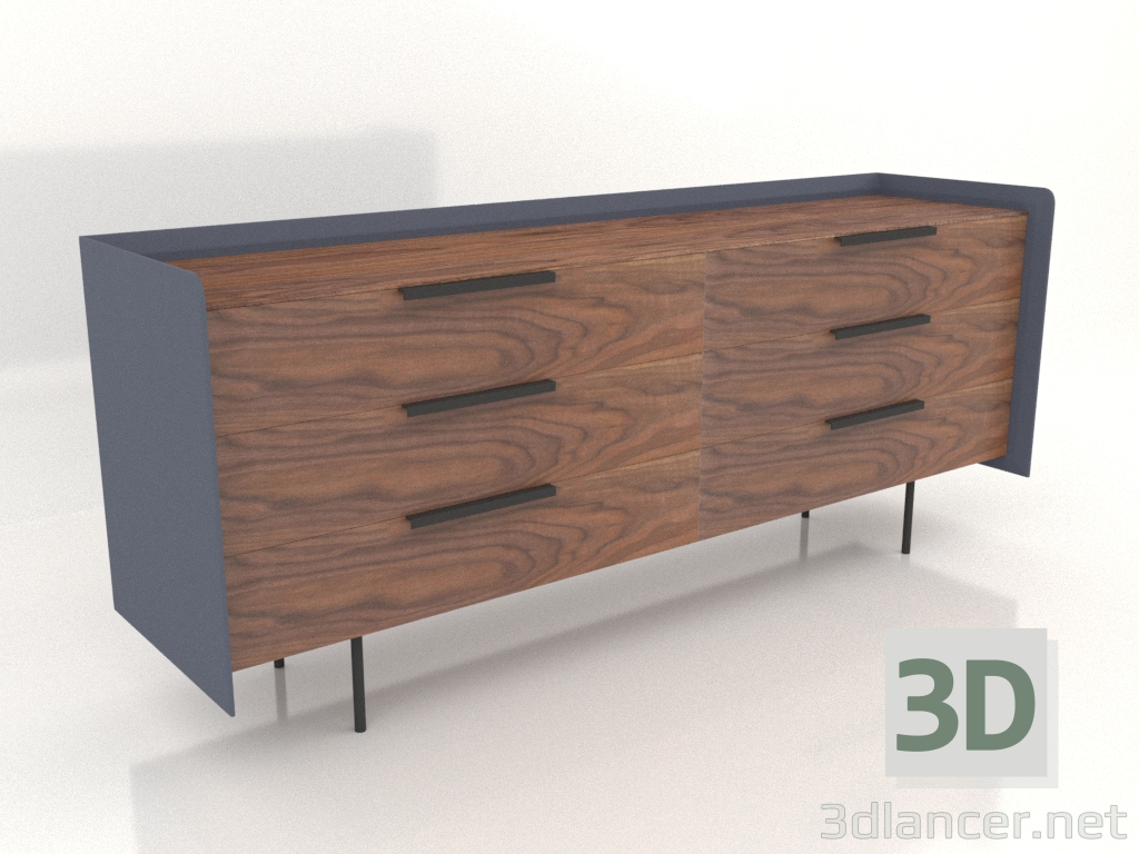 3d model Chest of drawers Elias (walnut) - preview