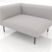 3d model 1-seater sofa module with an armrest on the left - preview
