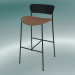 3d model Bar stool Pavilion (AV10, H 95cm, 50x52cm, Black stained oak, Leather - Cognac Silk) - preview
