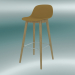 Modelo 3d Cadeira alta com base de madeira e encosto em fibra (H 75 cm, carvalho, ocre) - preview