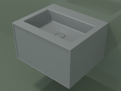 Washbasin with drawer (06UC32401, Silver Gray C35, L 60, P 50, H 36 cm)