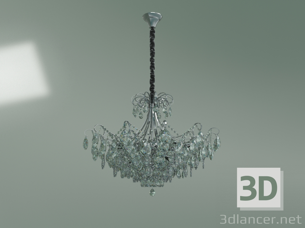 modello 3D Lampadario a sospensione 10080-12 (Strotskis in cristallo cromo-trasparente) - anteprima