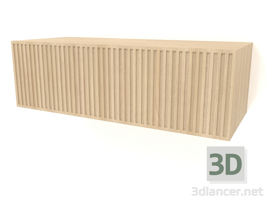 Modelo 3d Prateleira suspensa ST 06 (1 porta ondulada, 800x315x250, madeira branca) - preview