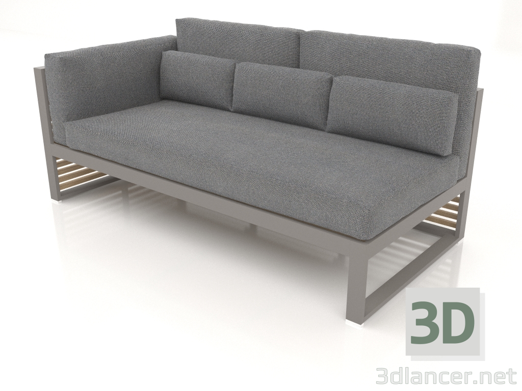 3D Modell Modulares Sofa, Abschnitt 1 links, hohe Rückenlehne (Quarzgrau) - Vorschau