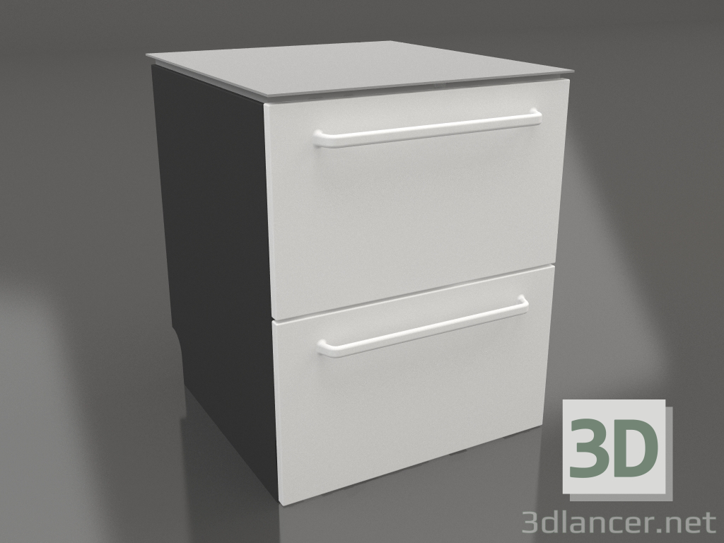 3D modeli Dolap 2 çekmeceli 60 cm (beyaz) - önizleme