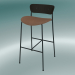 3d model Bar stool Pavilion (AV10, H 95cm, 50х52cm, Walnut, Leather - Cognac Silk) - preview