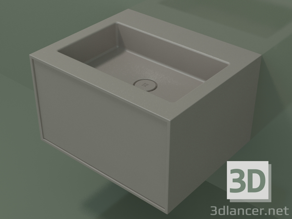 3D Modell Waschbecken mit Schublade (06UC32401, Ton C37, L 60, P 50, H 36 cm) - Vorschau