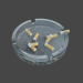 3d Ashtray with cigarette butts model buy - render