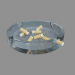 3d Ashtray with cigarette butts model buy - render