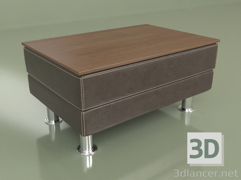 modello 3D Tavolino Evolution (pelle marrone) - anteprima