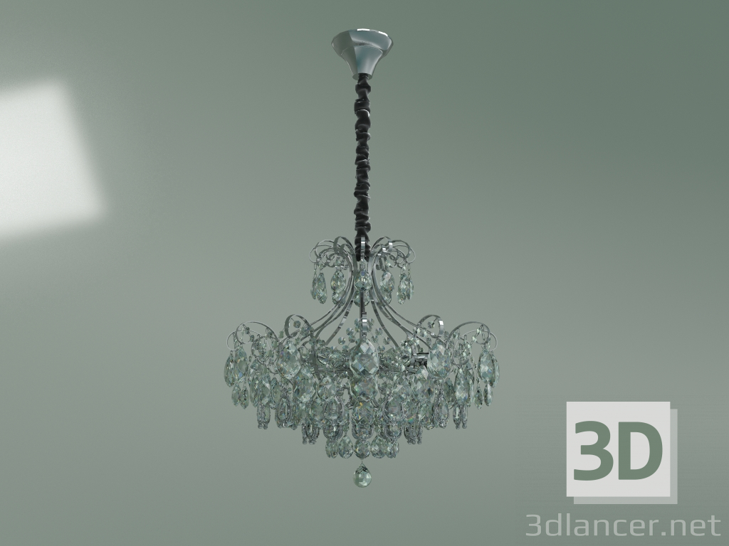 3d model Araña colgante 10080-6 (strotskis de cristal transparente cromado) - vista previa