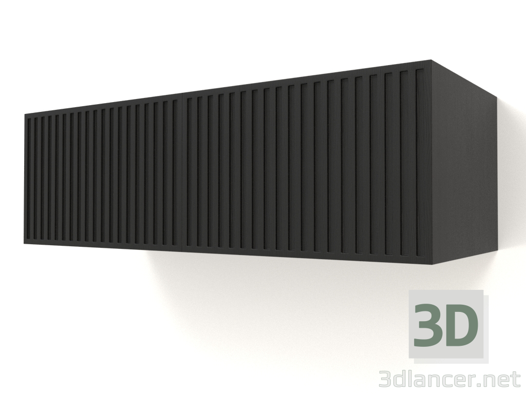 modello 3D Mensola pensile ST 06 (2 ante grecate, 800x315x250, legno nero) - anteprima