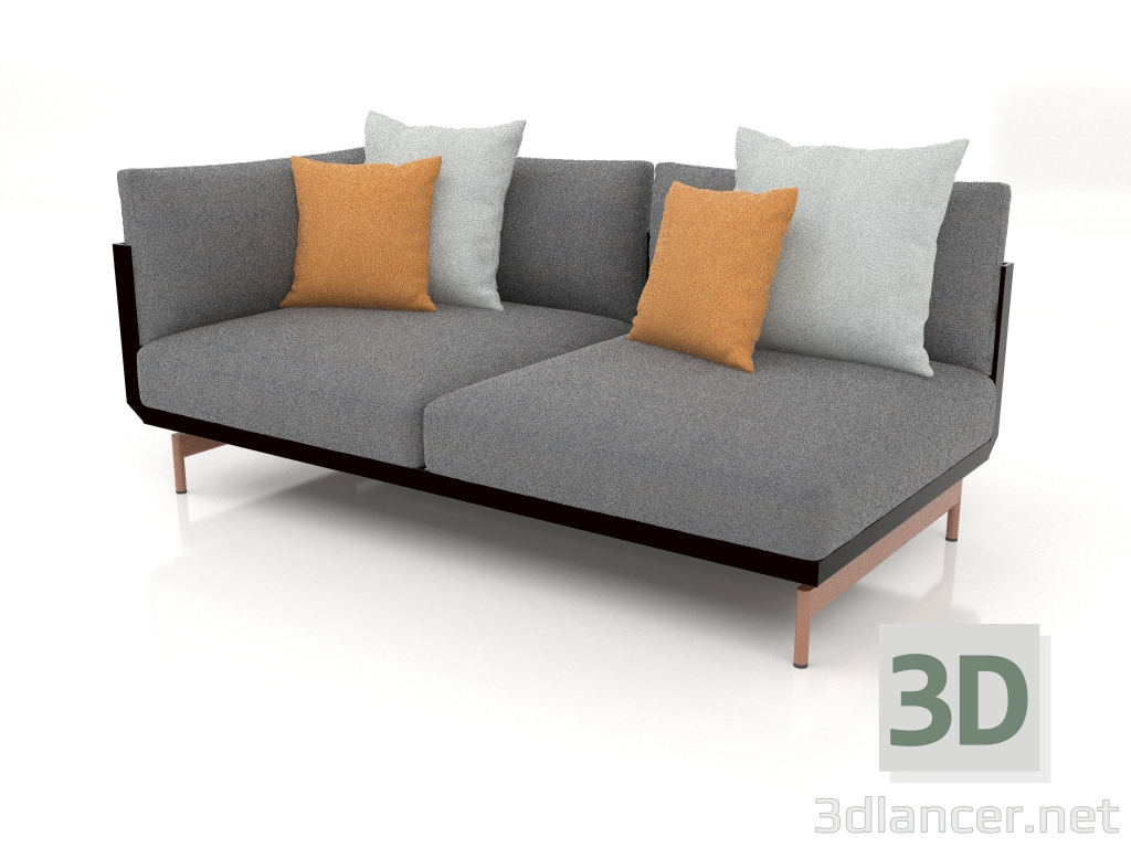 modello 3D Modulo divano, sezione 1 sinistra (Nero) - anteprima