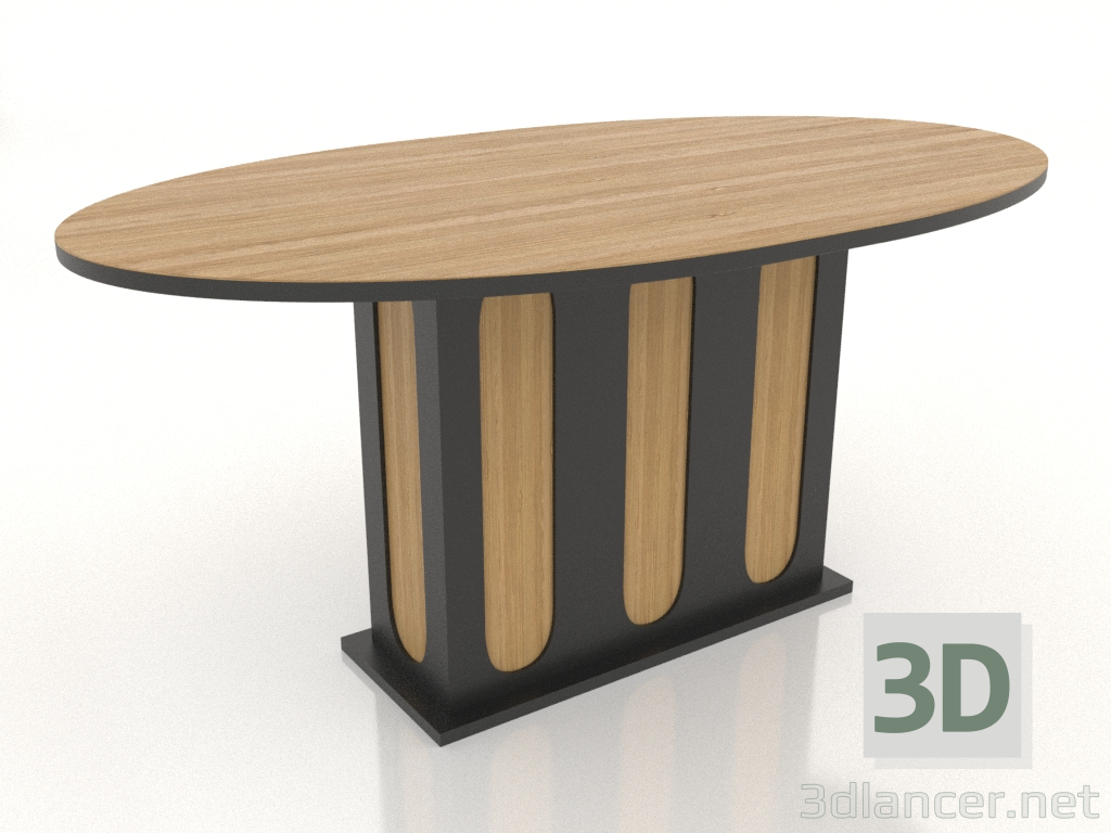 3D modeli Yemek masası OVAL 1600x900 mm (doğal meşe) - önizleme