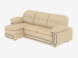 Leather sofa with ottoman