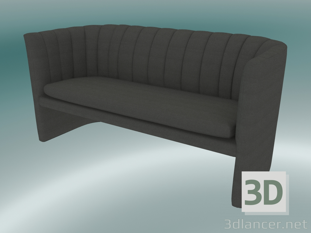 3D modeli Kanepe çift Loafer (SC25, H 75cm, 150x65cm, Kadife 12 Kül) - önizleme