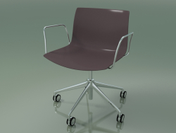 Sandalye 0213 (5 tekerlekli, kolçaklı, krom, polipropilen PO00404)