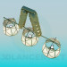 3d model Chandelier with lampshades - preview