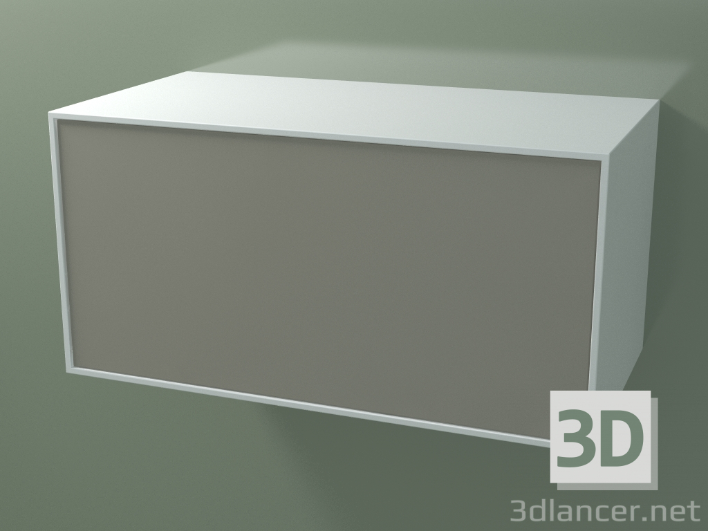 modello 3D Cassetto (8AUDCB03, Glacier White C01, HPL P04, L 96, P 50, H 48 cm) - anteprima