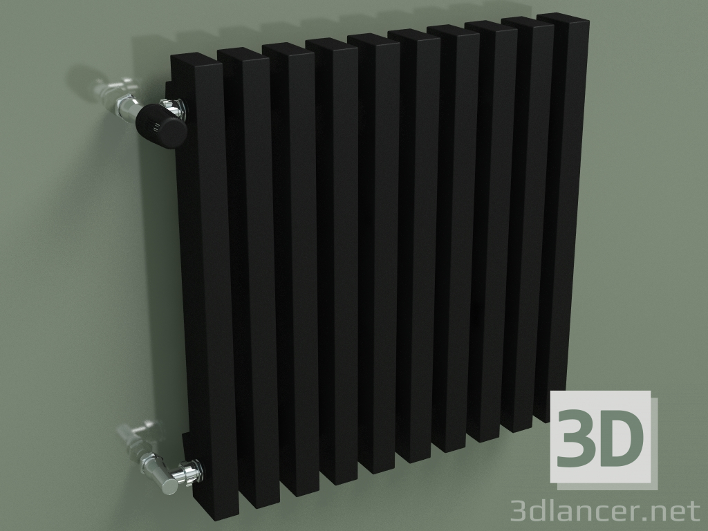 3 डी मॉडल ऊर्ध्वाधर रेडिएटर RETTA (10 खंड 500 मिमी 60x30, काला मैट) - पूर्वावलोकन