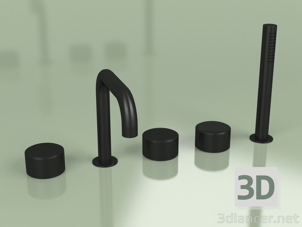 modello 3D Miscelatore con bocca girevole e miscelatore idroprogressivo con doccetta (16 98, NO) - anteprima