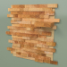 Modelo 3d Painel de madeira de rack de loft com prateleira - preview