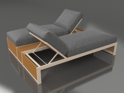 Cama doble para relax con estructura de aluminio de madera artificial (Arena)