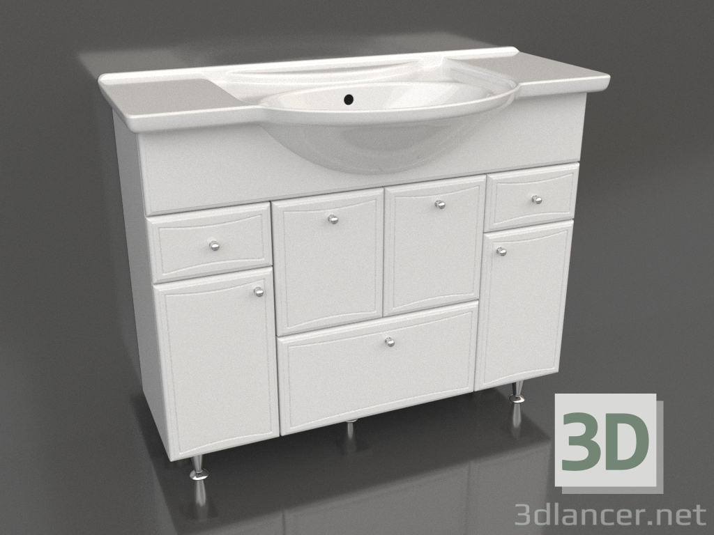 3d model Floor cabinet 105 cm (Ba-L.01.10.K) - preview