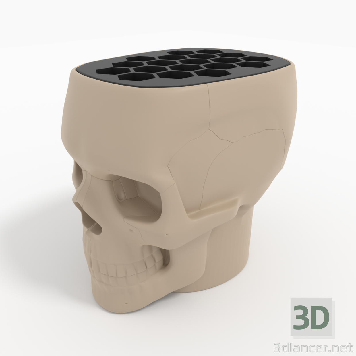 modèle 3D PORTE-STYLO CRÂNE - preview