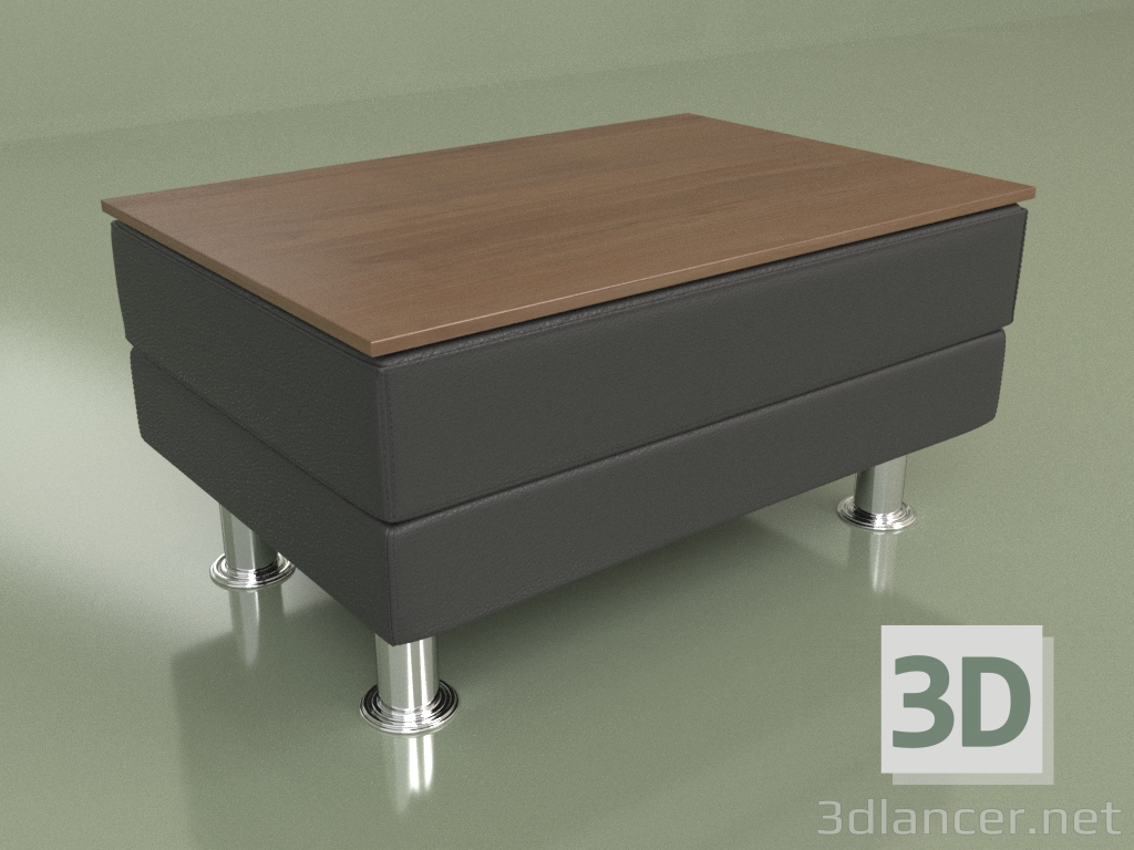 modello 3D Tavolino Evolution (pelle nera) - anteprima
