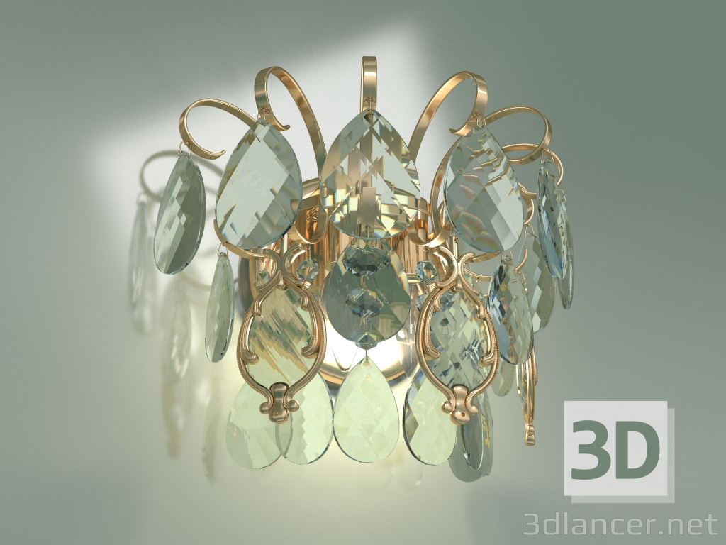 modello 3D Applique 10081-2 (Strotskis in cristallo trasparente oro) - anteprima